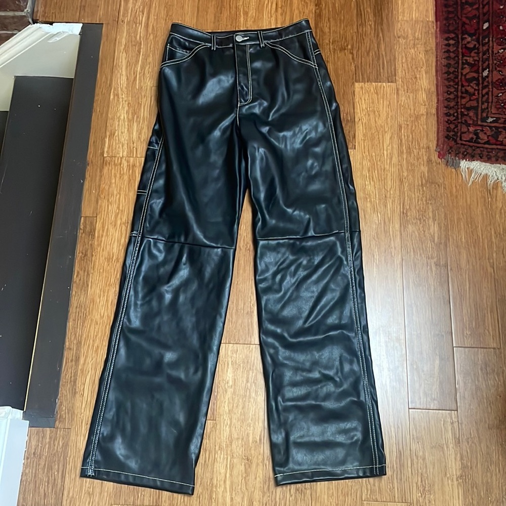 DYNAMITE Wide Leg Leather Pants (high waisted)